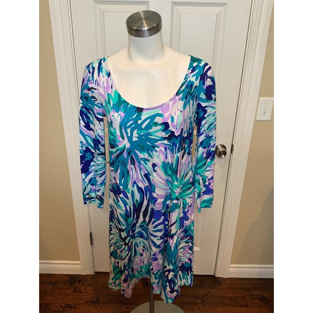 Lilly Pulitzer Emma Blue Purple Swirl Floral Mini Dress NWT $178, Size S